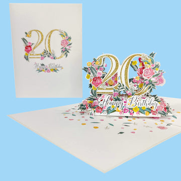 Twentieth Birthday 3D Pop-Up Card UK